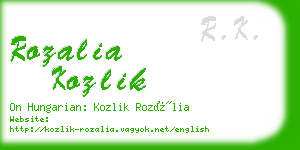 rozalia kozlik business card